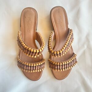 Madewell Brown Sandals with wooden Bead Accents